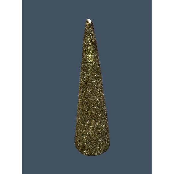 CHRISTMAS GOLD SPRARKLE FIGURE TREE TABLE DECORATION - Picture 1 of 5